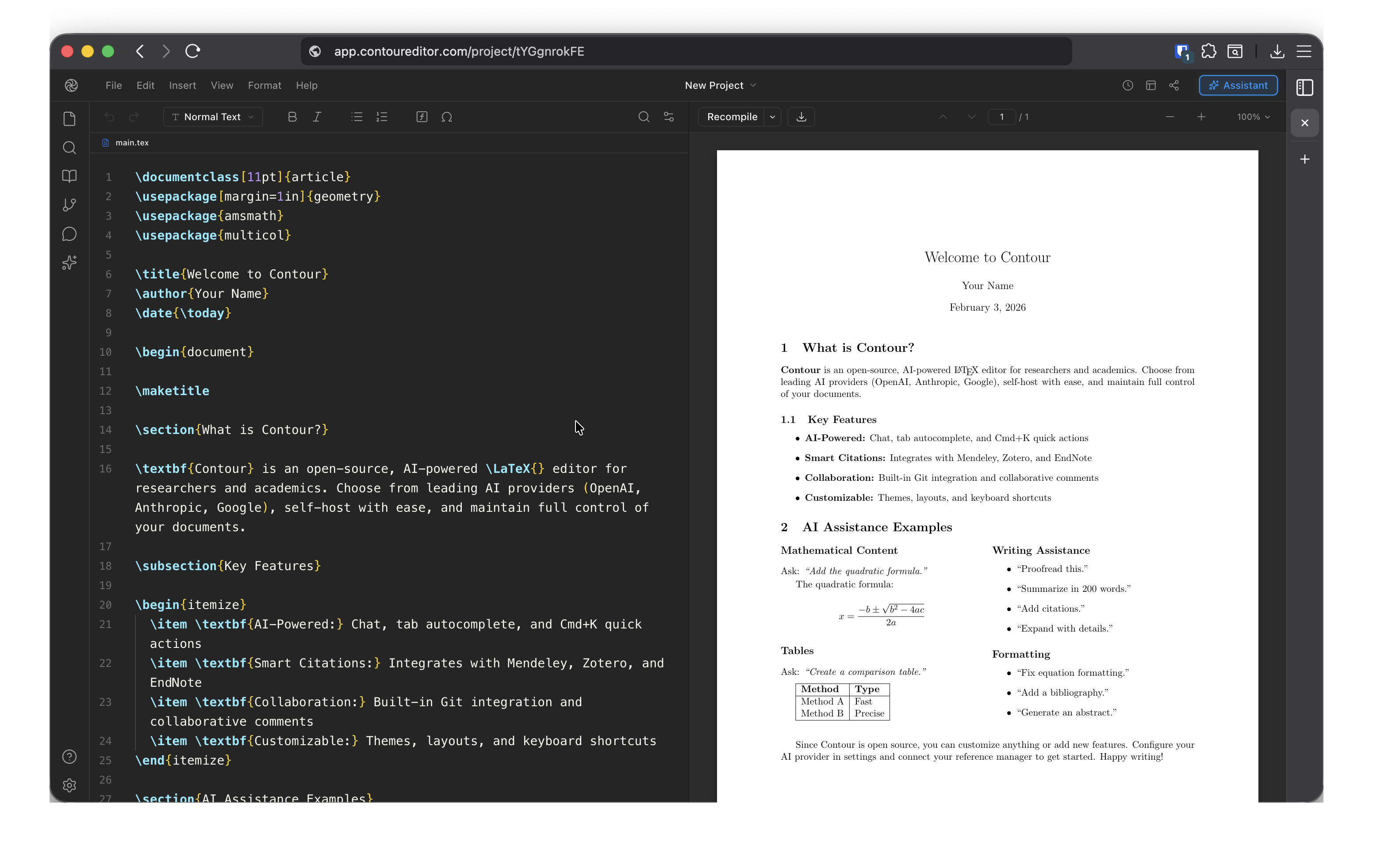 Contour Editor Interface